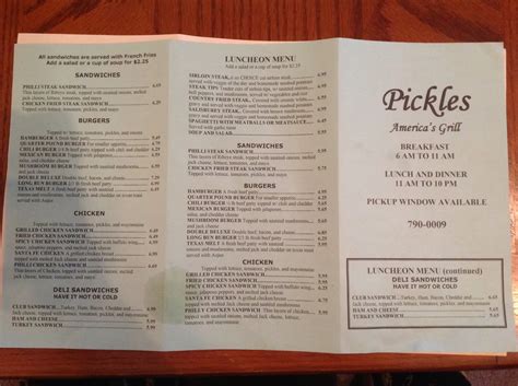 Pickles Restaurant Okc Menu