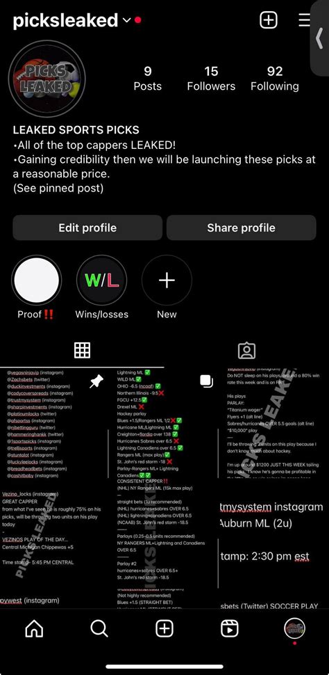 picks cappers leaked