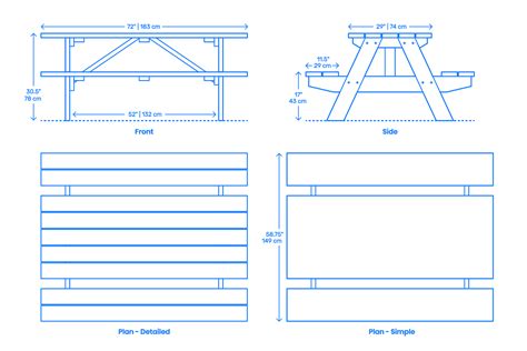 Picnic Benches Dimensions
