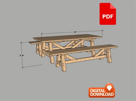 Picnic Table Separate Benches Plans
