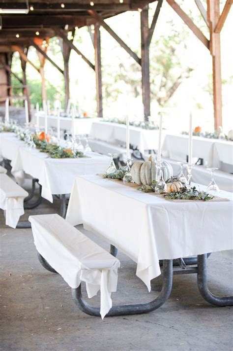 Picnic Table Wedding Reception Fall