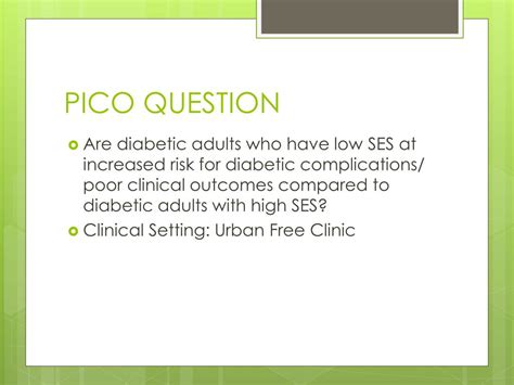 picot question examples diabetes type 2