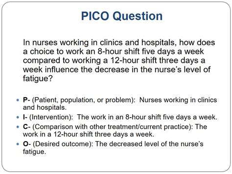 picot question for nursing examples