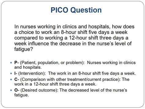 picot question nursing examples