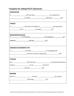 picot question template pdf