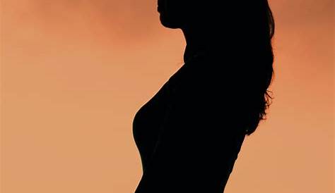Vector for free use: Woman silhouette on black