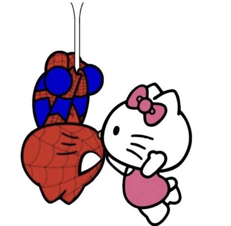 picture of hello kitty and spiderman