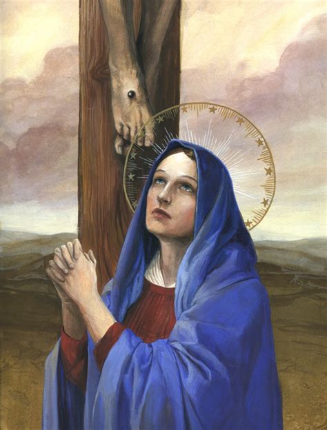 picture of mary on the cross
