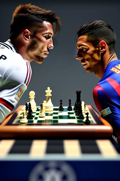picture of ronaldo and messi playing chess