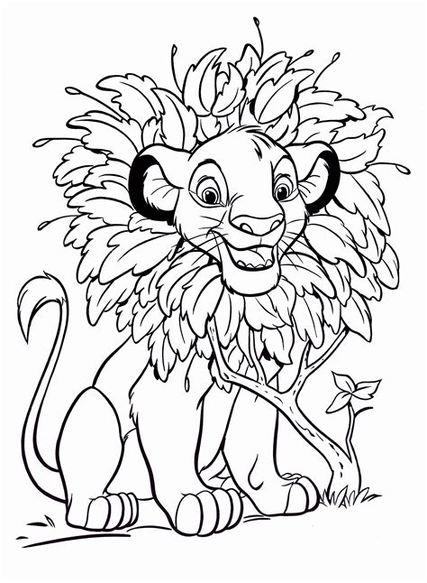 picture of simba to color