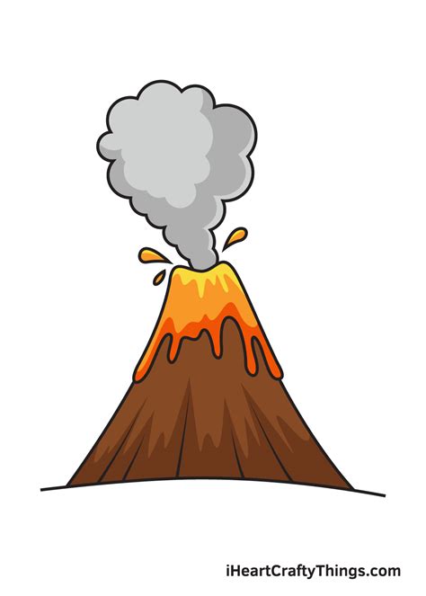 picture of volcano drawing