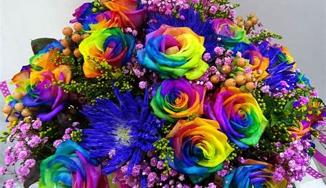Pictures Of Multicolored Flowers Rainbow Flower Wallpapers Wallpaper Cave