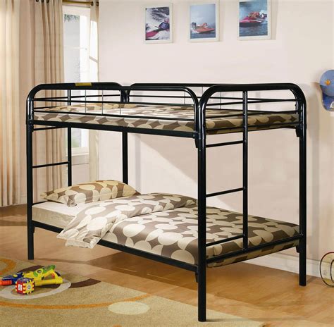 pictures of black metal bunk beds