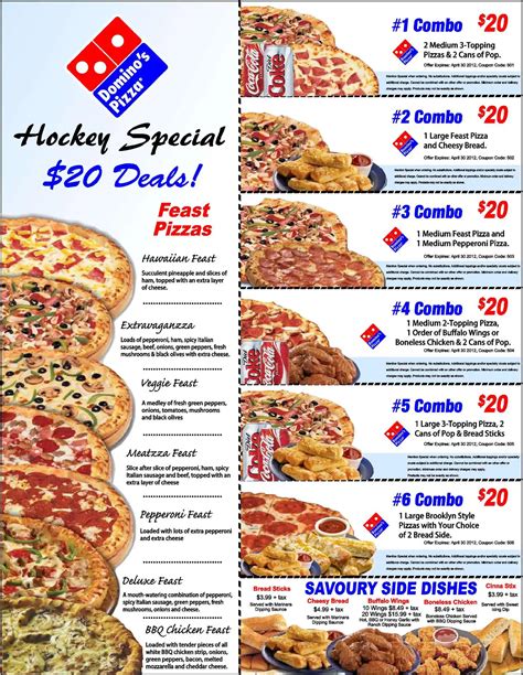 pictures of domino's pizza menu