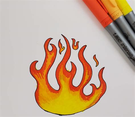 pictures of flames drawings