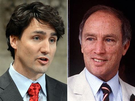 pictures of justin trudeau and his father