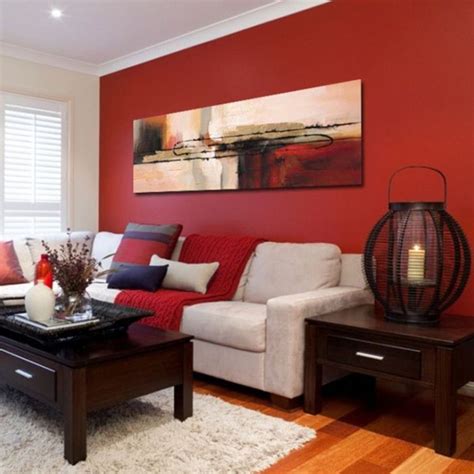 pictures of red living room walls