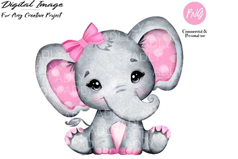 pictures of small gray and pink elephants