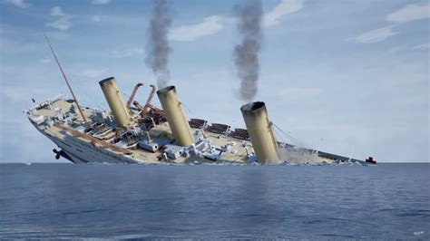 pictures of the britannic sinking