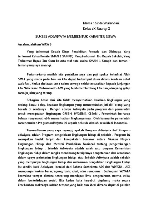 Teks Pidato Bahasa Indonesia Adiwiyata Kumpulan Teks Pidato