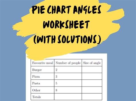 Pie Chart Angles Worksheet