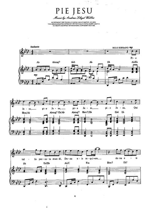 Pie Jesu from Andrew Lloyd Webber buy now in the Stretta sheet music shop