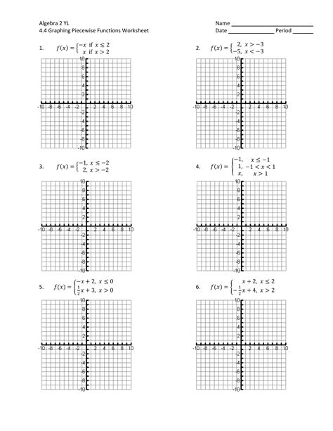 piecewise functions worksheet algebra 2 pdf