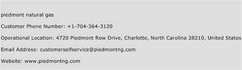piedmont customer service number