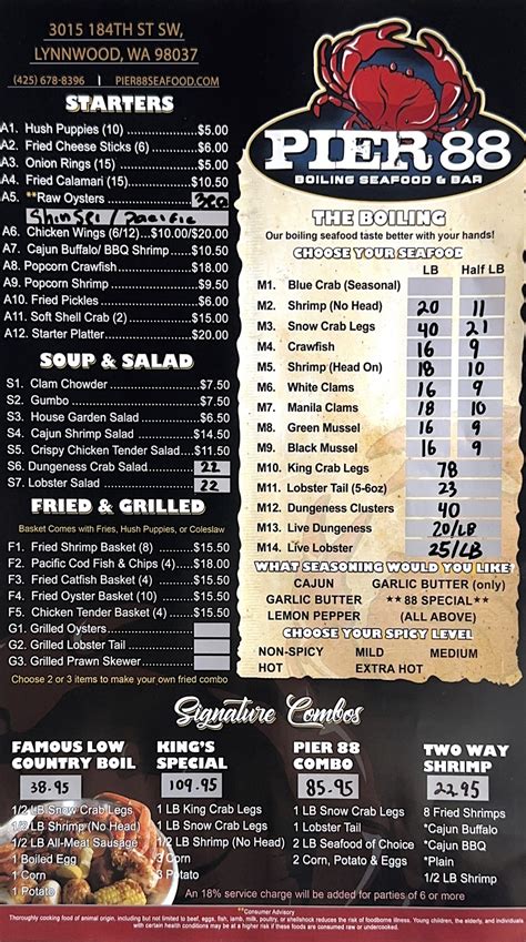 Discover Pier 88's Culinary Delights: Menu That tantalizes your taste buds!