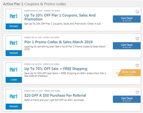 Pier One Coupons Printable