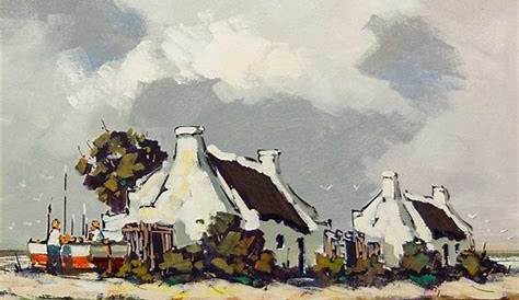 Lot Pierre de Villiers (SA 1921 2004) Oil, Cottages