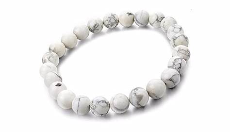 Bracelet en pierres naturelles Howlite blanches LvL Bijoux