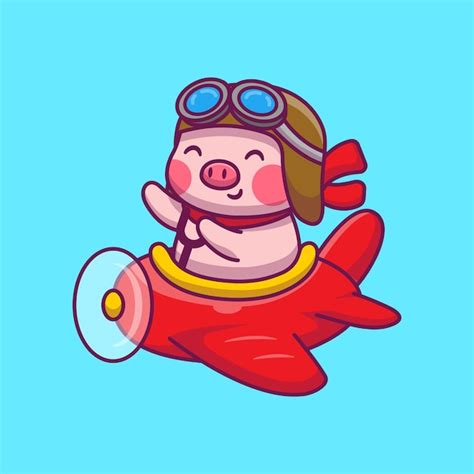 pig flying a plane