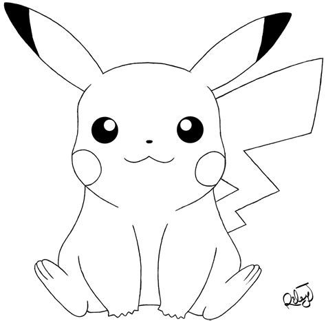 pikachu drawing without color