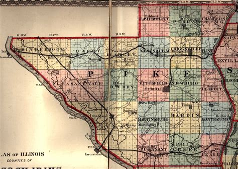 1895 Map of Pike County Illinois Etsy