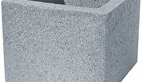 Bloc Pilier béton 20x20 Cm gris A Enduire , Ht 25 cm