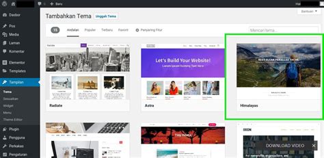 pilih template wordpress
