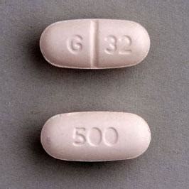 pill identifier g32 500