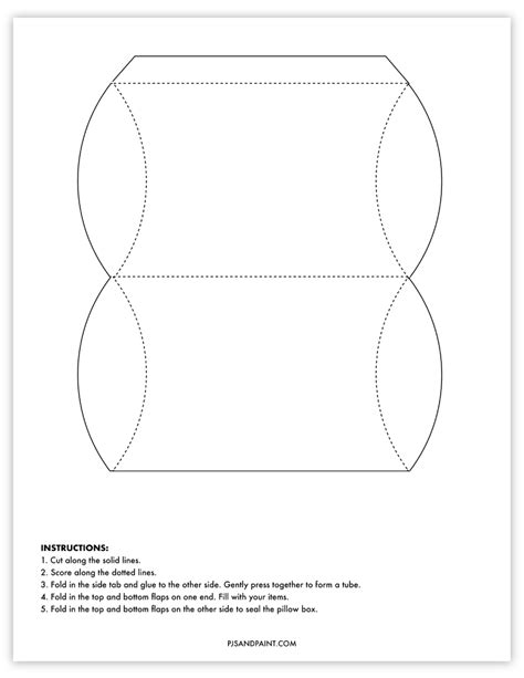 Pillow Box Template Free Printable