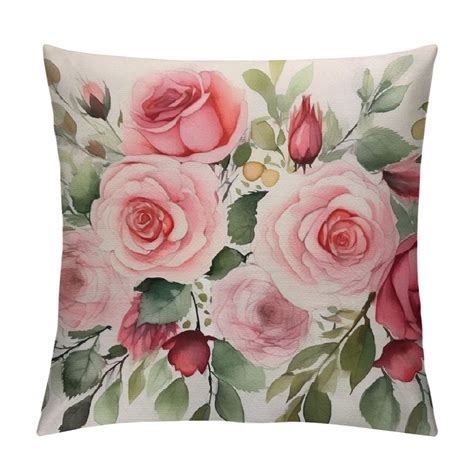 Pillow Case Red Flower