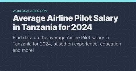 pilot salary in tanzania