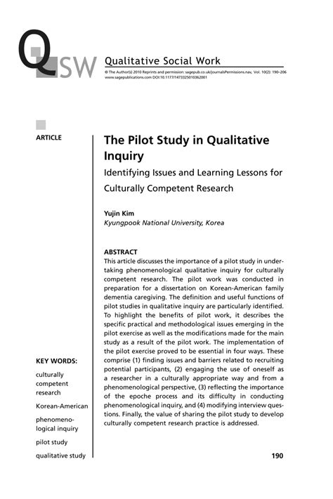 pilot study example qualitative research