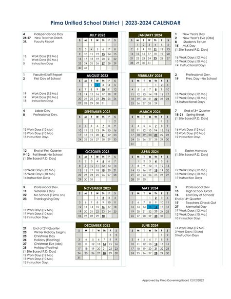 Pima Calendar 2024