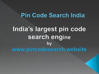 pincode search engine