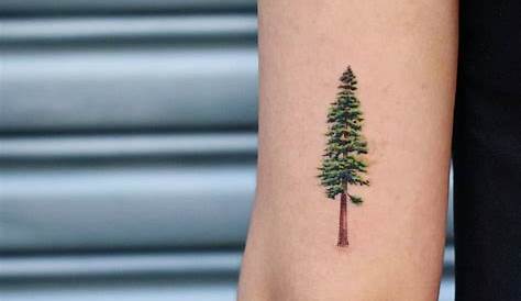 Pine Tree Hand Tattoo Poked Small On The Left Inner