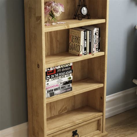 Pine Bookshelf With Drawers