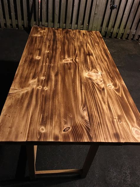 Pine Wood Burned Table Top