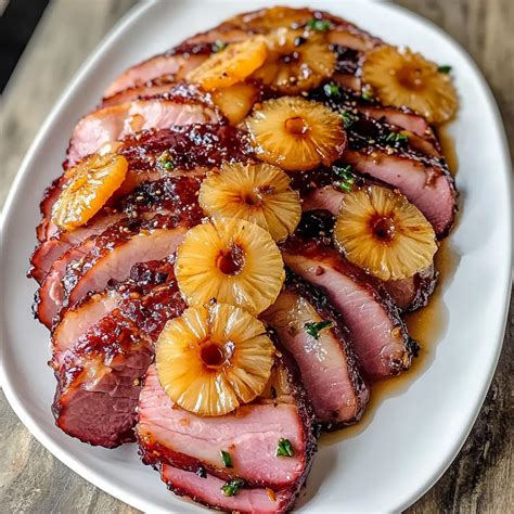 Pineapple Glazed Ham Slices