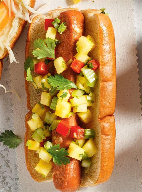 Pineapple Salsa Hot Dog