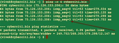 ping command in unix with examples